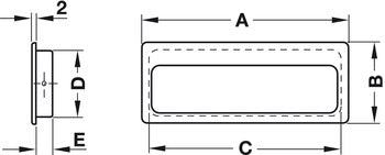 Black Rectangle Flush Pull Handle Studio Design Secondary image