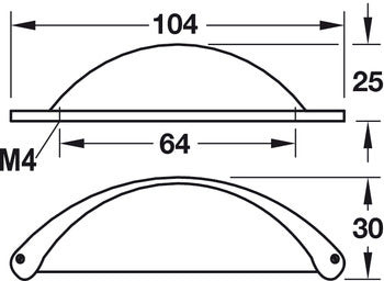 Matt Cup Pull Handle, Shell Shape