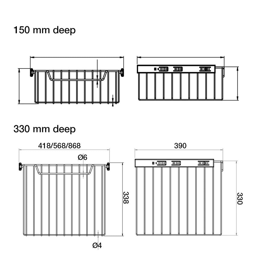 Starax Pull Out Wire Basket for Wardrobes