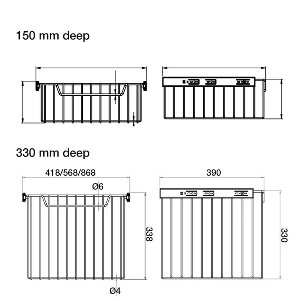 Starax Pull Out Wire Basket for Wardrobes