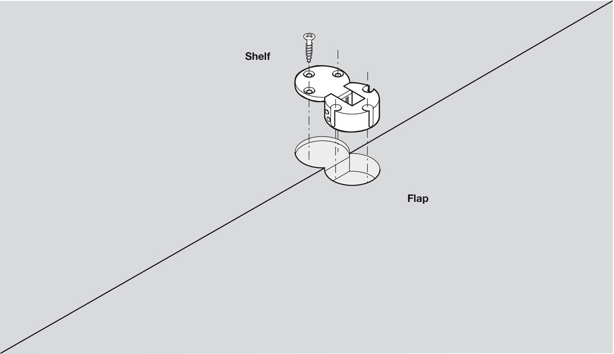 Flap Hinge, Plano-Medial, Zinc Alloy, Opening Angle 90°