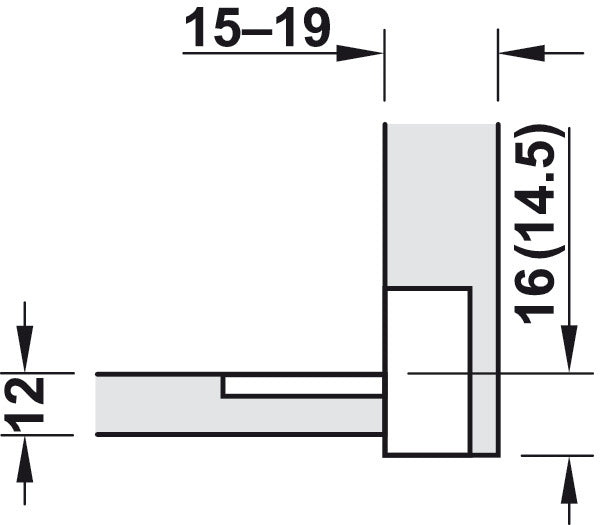 Flap Hinge, Plano-Medial, Zinc Alloy Burnished, 90° Degree