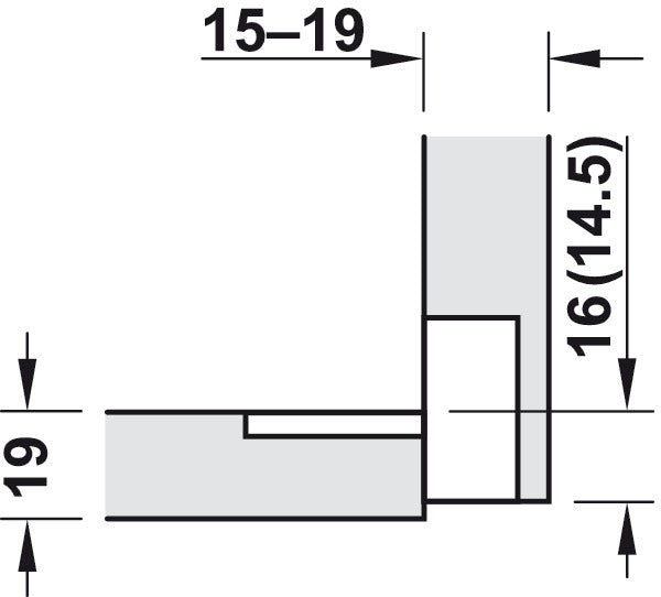 Flap Hinge, Plano-Medial, Zinc Alloy Burnished, 90° Degree
