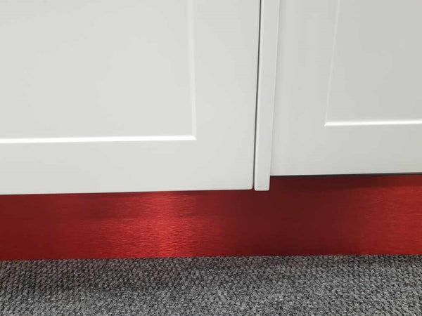 Red Brushed Look Finish Laminate Kitchen Kickboard Height 150mm