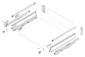 Hafele Matrix 35S 167mm drawer height with railing