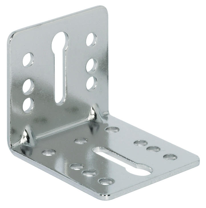 Screw-on Bracket, Steel, with 2 Keyholes, Mounting Plate Main image