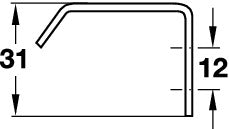 Stainless Steel Narrow Edge Pull / Lip Pull Handle - 28X45mm