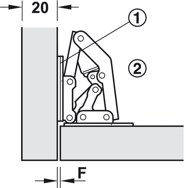 Hafele 90 Degree Easy Mount Hinge