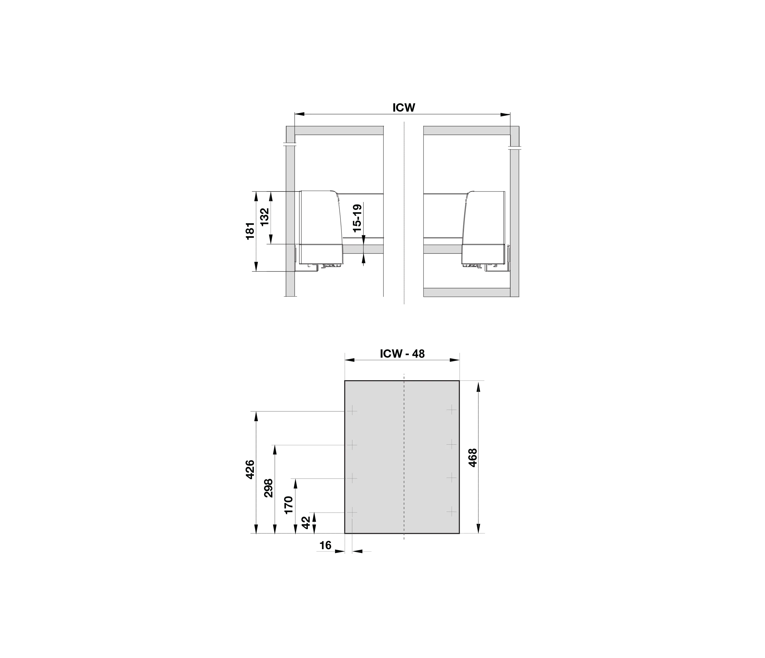 600mm MiO Internal Pull Out Drawer