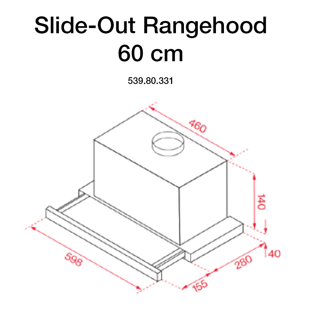 Hafele Rangehood Slide out, 60cm or 90cm Secondary image
