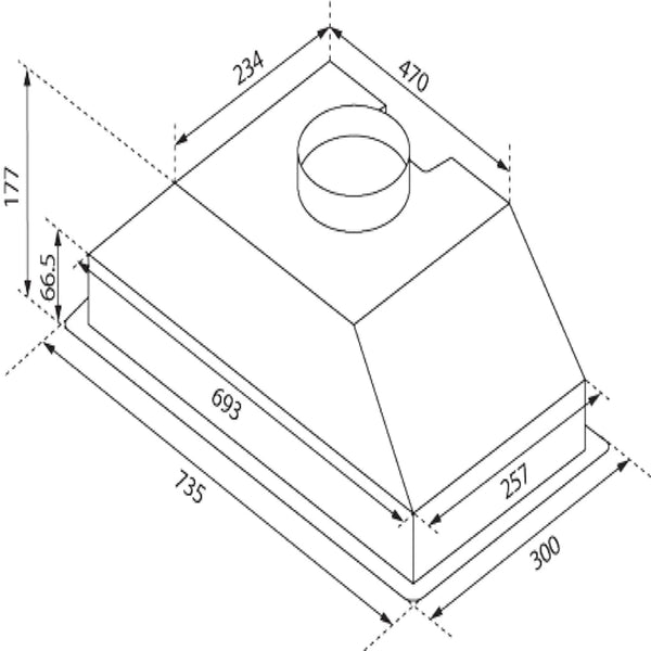 60cm or 90cm Hafele Undermount Built in Rangehood