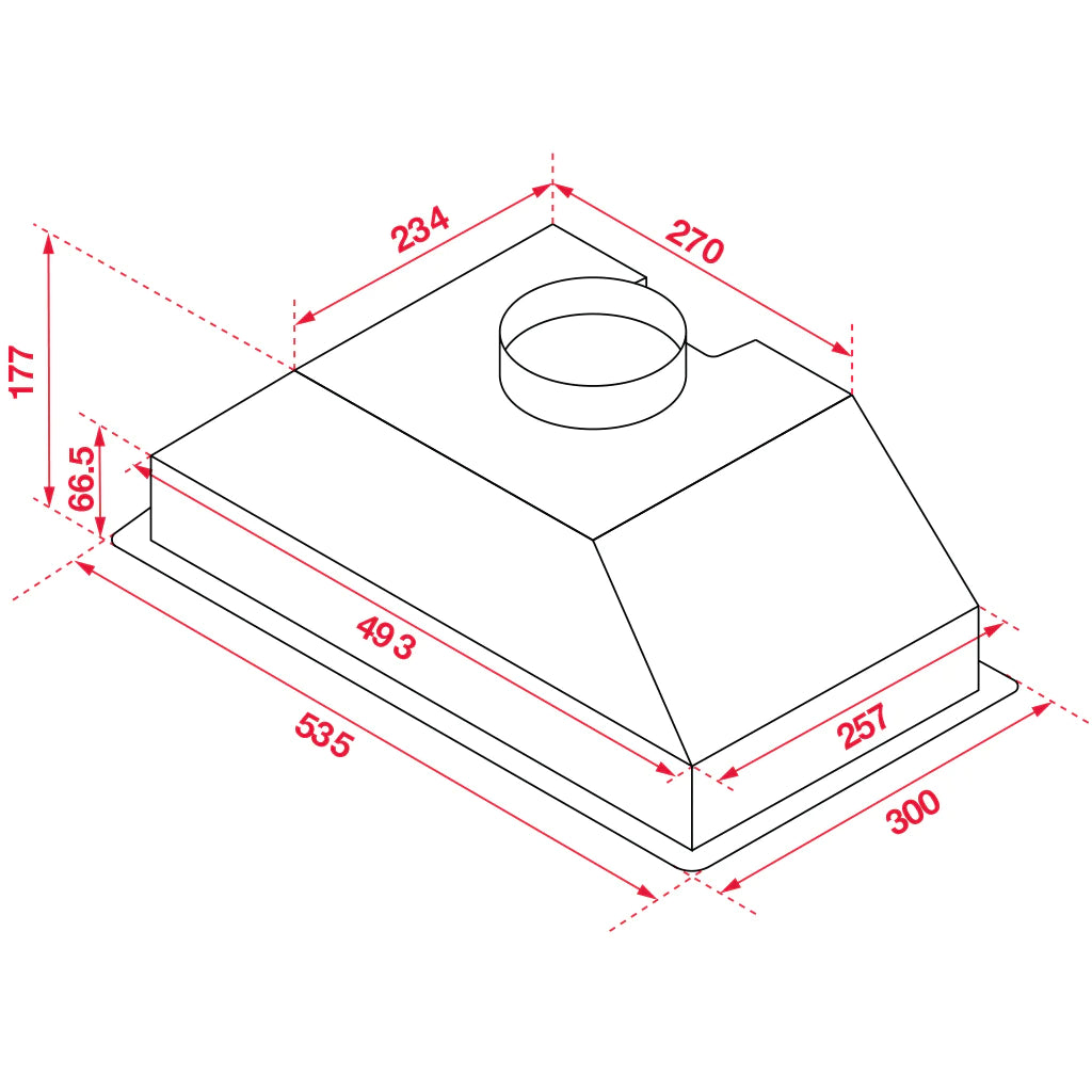 60cm or 90cm Hafele Undermount Built in Rangehood