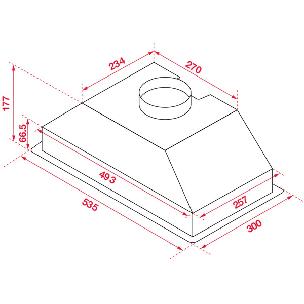 60cm or 90cm Hafele Undermount Built in Rangehood