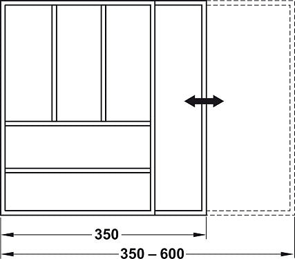 Adjustable Wood Drawer Inserts for Cabinets Width 450mm to 700mm Secondary image