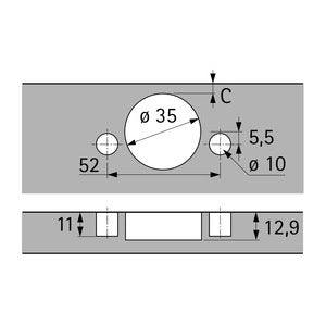 Hettich Black Sensys 110° Soft Close Hinge with Bracket