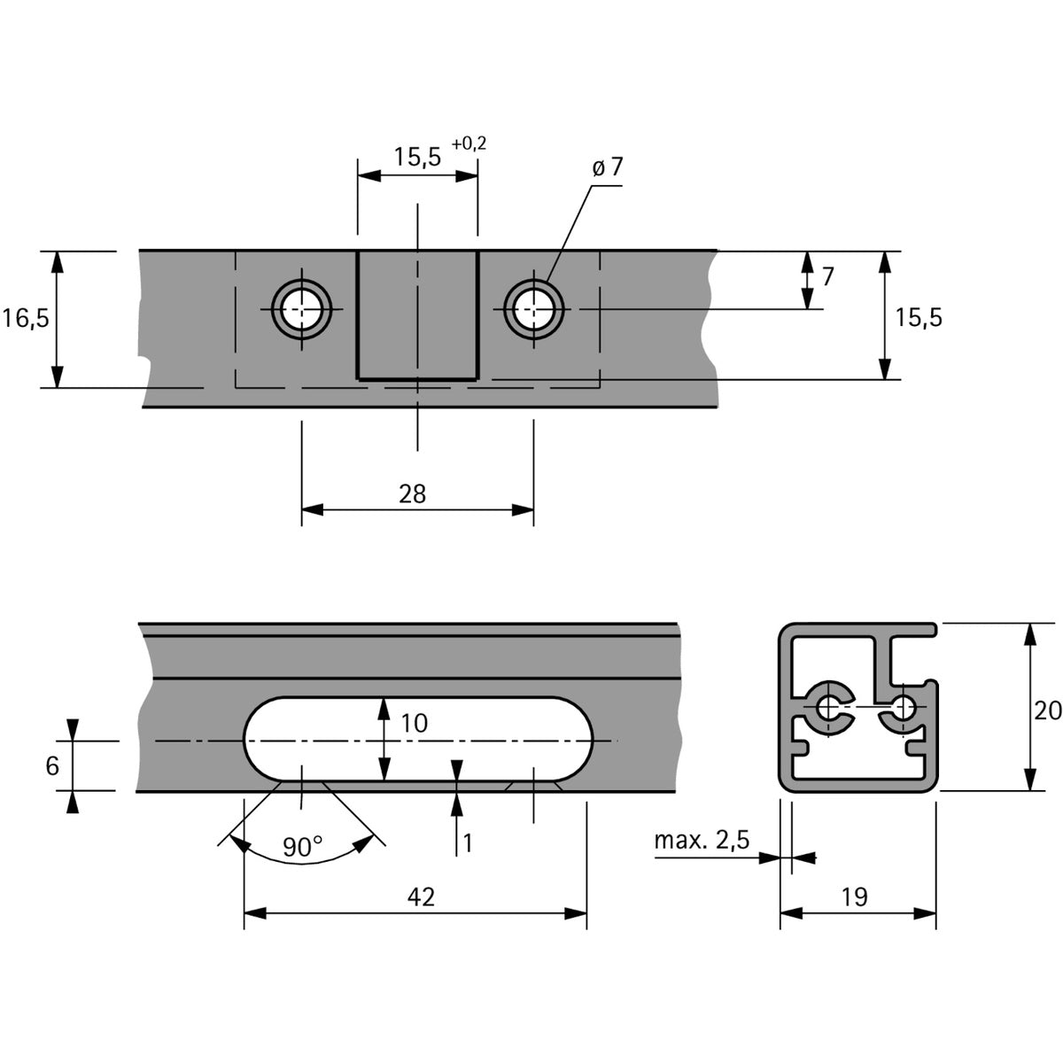 Hettich Intermat Aluminium Frame Hinge, Overlay, for Screwing