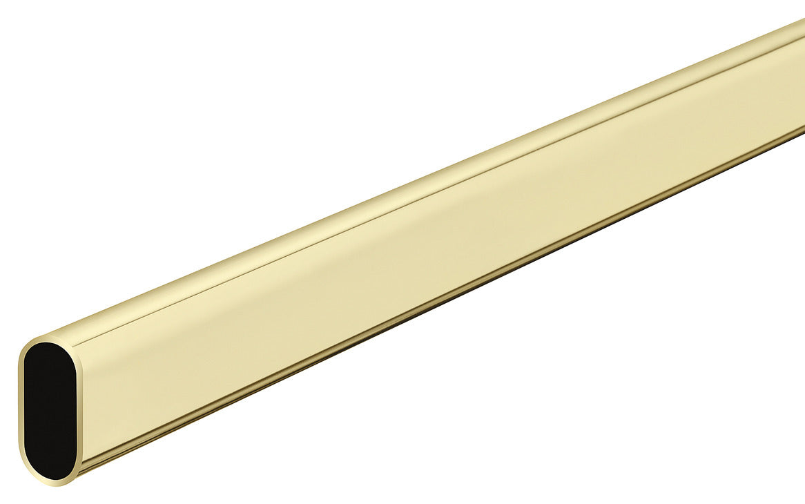 Oval Wardrobe Rail for Clothes, Steel Brass Plated Main image