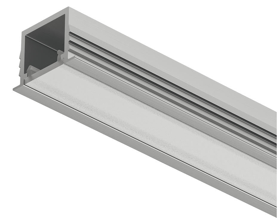 Recessed Aluminium Silver Profile for LED Strip Lights - 2500mm Main image