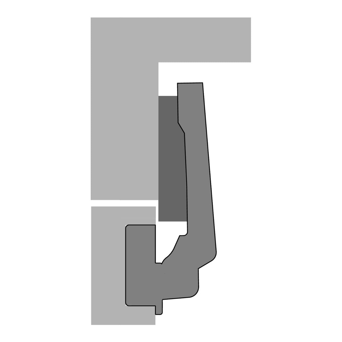 Intermat Angle Hinge 9936 W90, Inset, Opening Angle 95° Secondary image