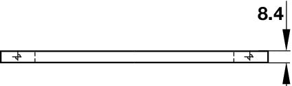 Aluminium, Silver Coloured Bar Handle - Hole Spacing 128mm