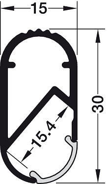 Hafele Loox Wardrobe rail, Aluminium 1240mm length