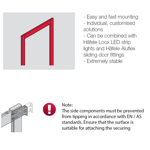 Hafele DressCode Frame System, Aluminium