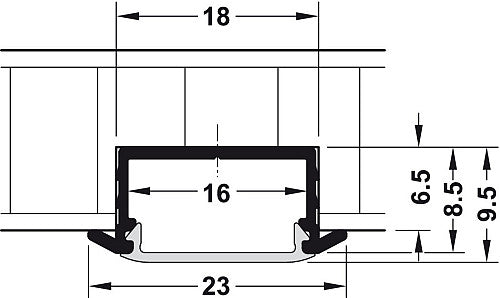 Aluminium Channel for LED Strip Lights, HafeleLoox Profile Recess Mount Secondary image
