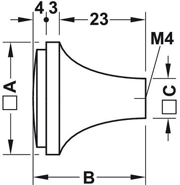 Square Knob for Drawer, Kitchen Cabinet & Bathroom Furniture