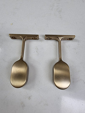 End Pillar For Oval Wardrobe Tube, Brushed Dark Brass, 2pcs Secondary image