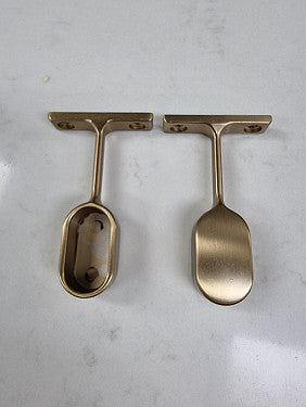 End Pillar For Oval Wardrobe Tube, Brushed Dark Brass, 2pcs