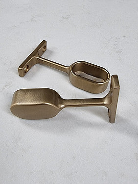 End Pillar For Oval Wardrobe Tube, Brushed Dark Brass, 2pcs