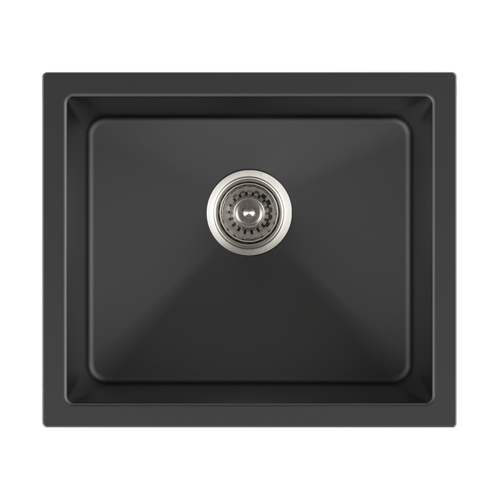 Salsa Single Bowl Sink, Universal, Black