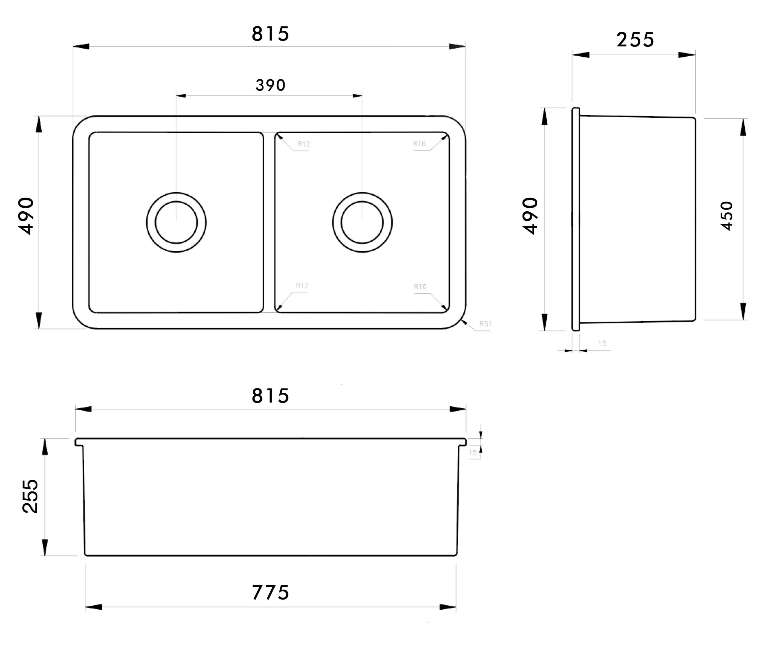 Cuisine 81 Double Bowl Sink, Fine Fireclay, White