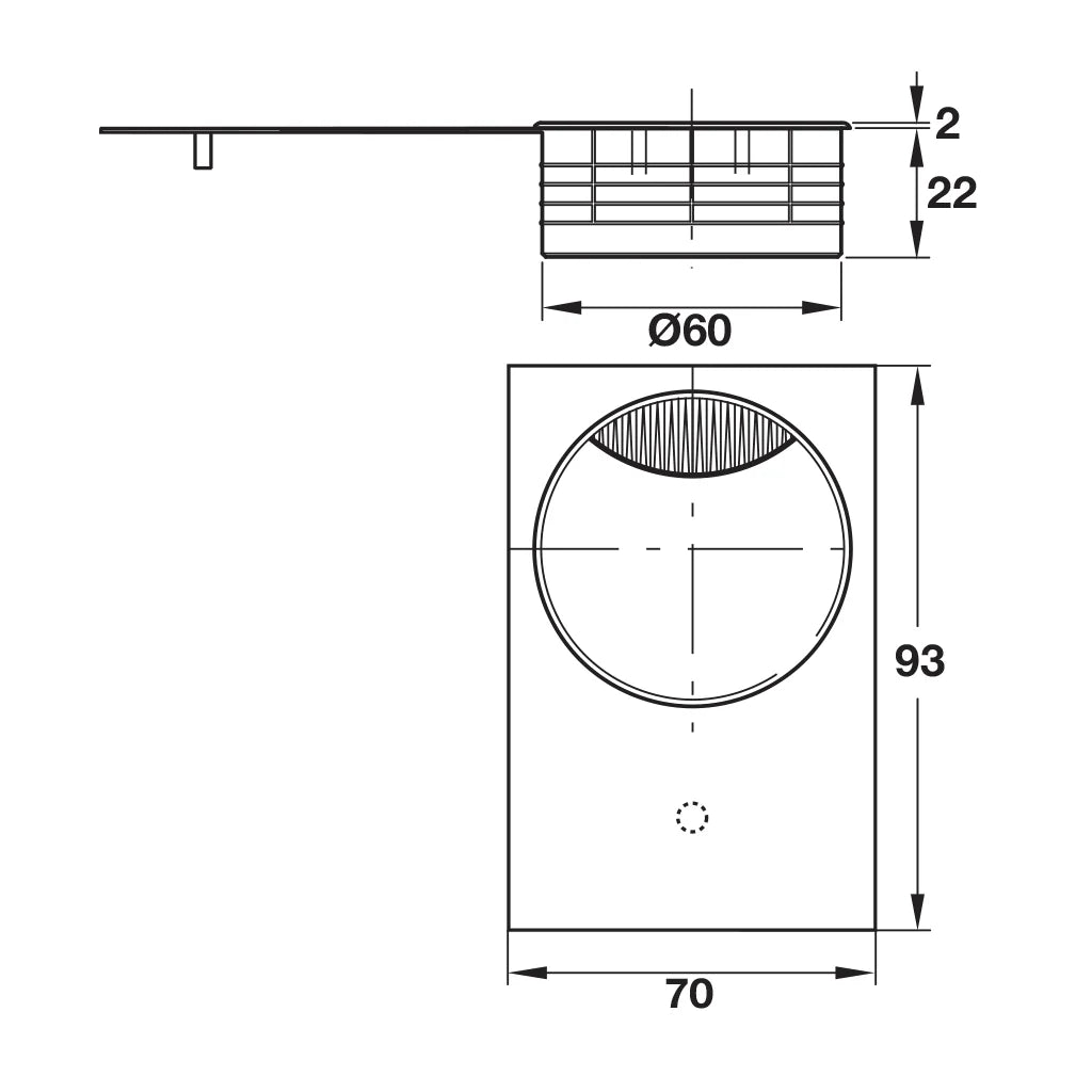 Two-Piece Rectangular Cable Grommet Zinc Die-Cast Secondary image
