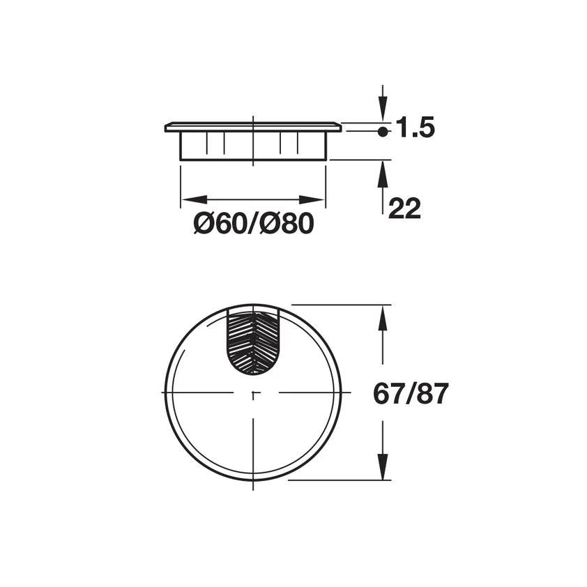 Two-Piece Circular Cable Grommet Zinc Die-Cast Secondary image
