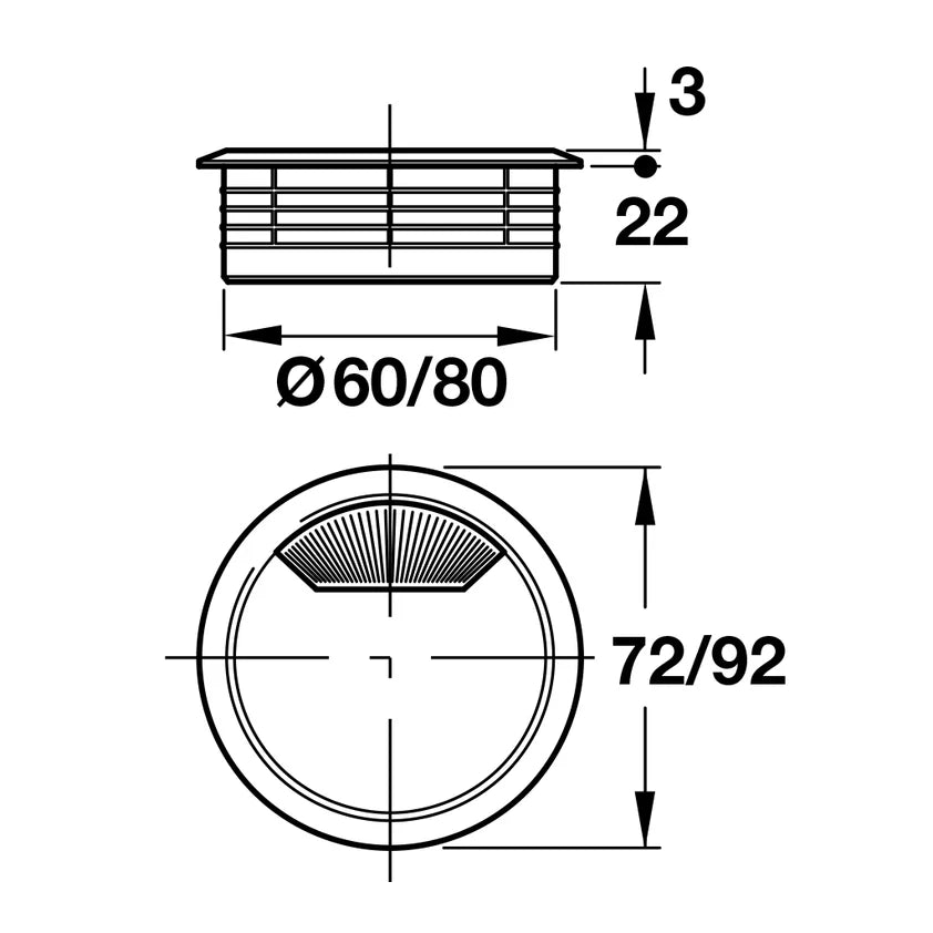 Spring Loaded Cable Grommet, Plastic Secondary image