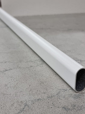 White Matt Oval Wardrobe Rail for Clothes, Aluminium Main image