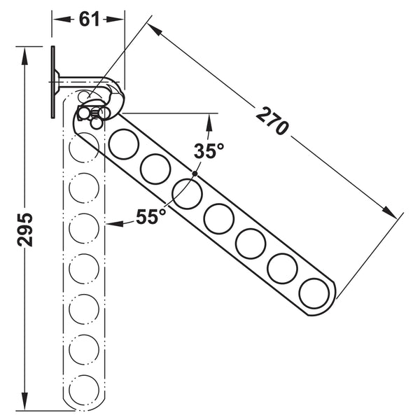 Hefele Coat Hanger Rail, Polished Chrome Plated