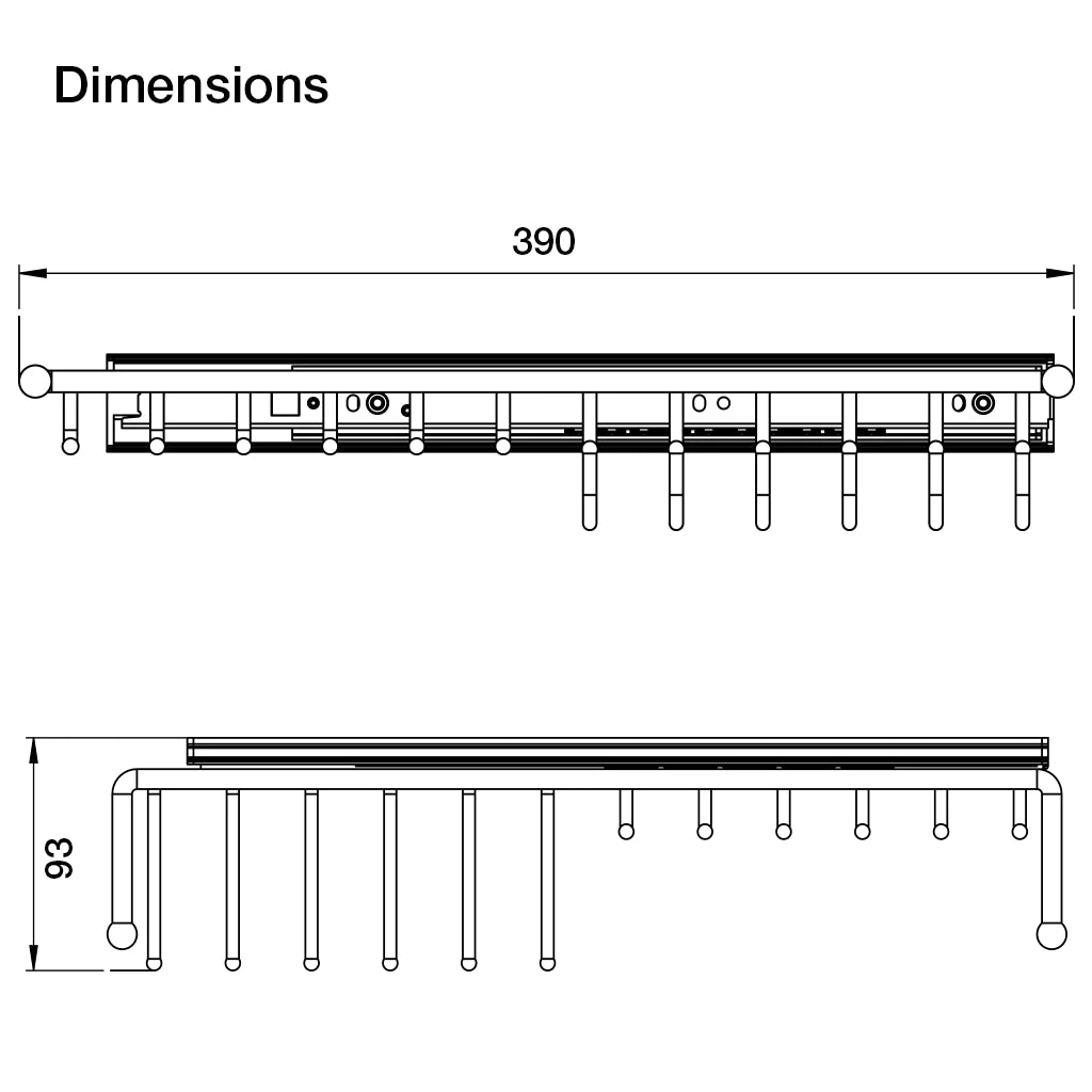 Starax Pull-Out Combi Rail Rack, Steel