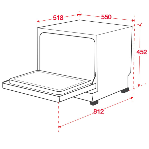 Compact Dishwasher Stainless Steel Door Accessory
