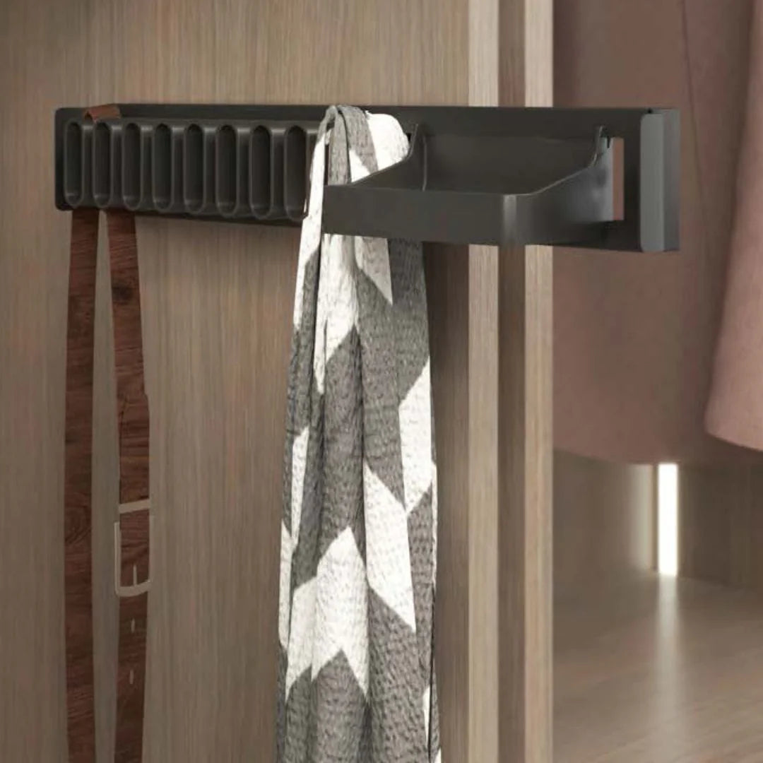 Conero Belt & Tie Rack, Black Finish Main image