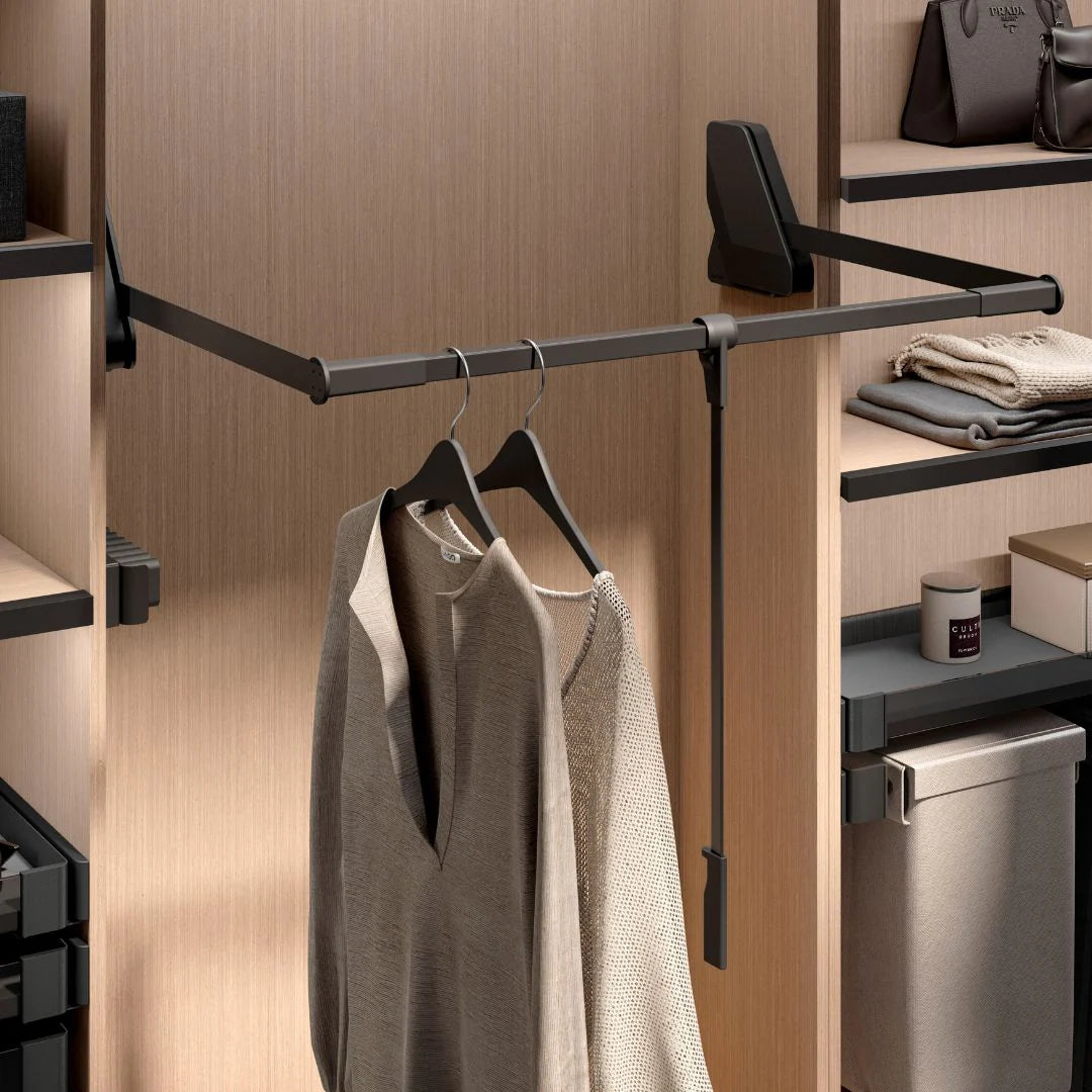 Conero Wardrobe Lift, Black Finish Main image