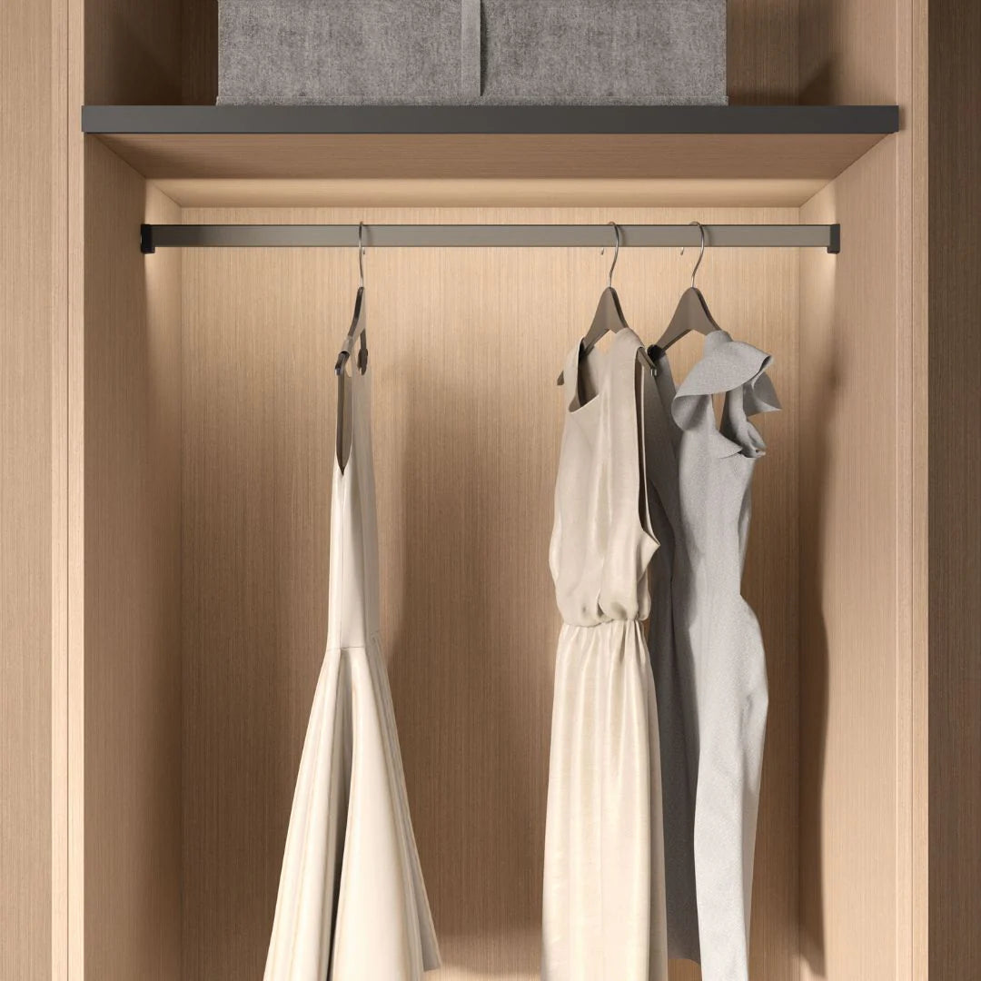 Conero Wardrobe Rail for LED Lighting, Black Main image