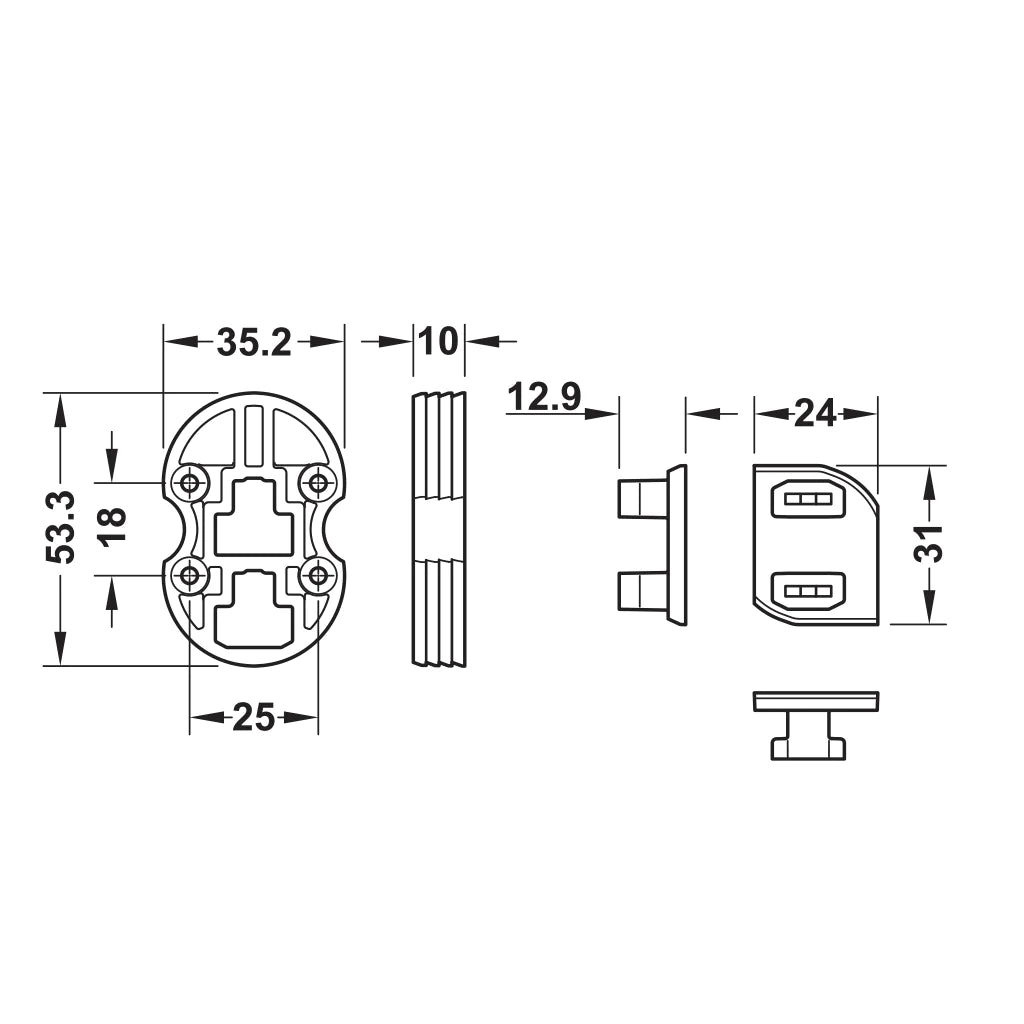 DressCode Adapter for Customised Wooden Panel, White