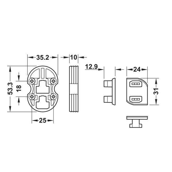DressCode Adapter for Customised Wooden Panel, White