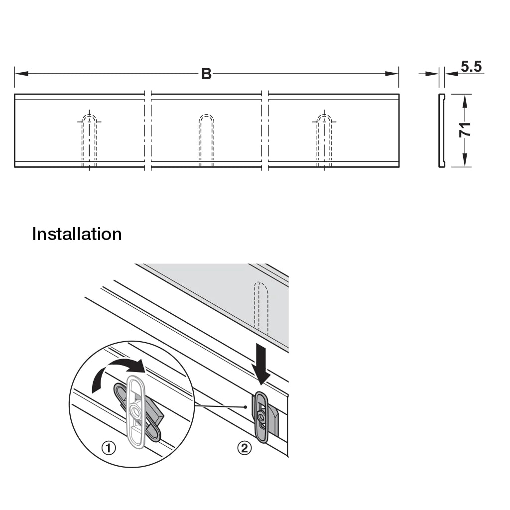 Hafele Designer Panel for Pull-Out Frame, Aluminium