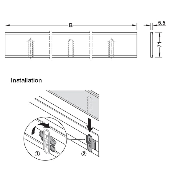 Hafele Designer Panel for Pull-Out Frame, Aluminium