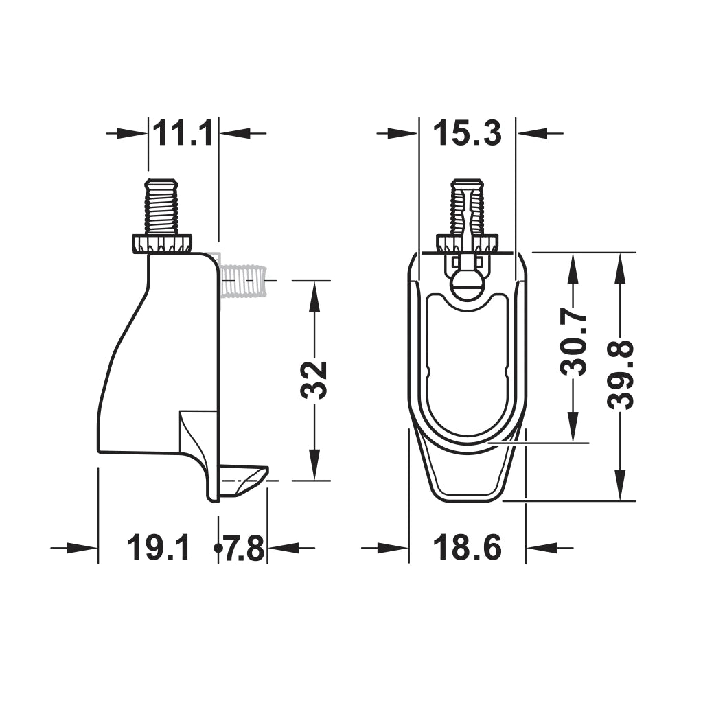 DressCode Oval Rail End Support, Nickel Plated
