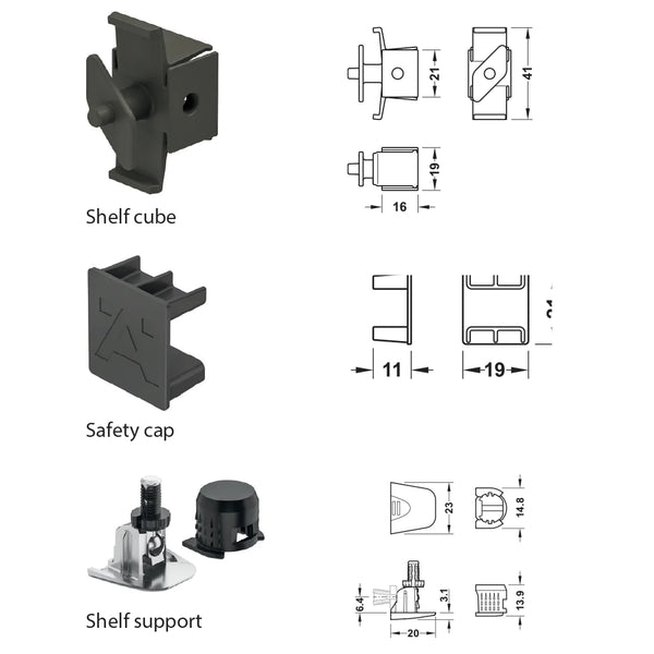 Hafele DressCode Shelf Cube Set