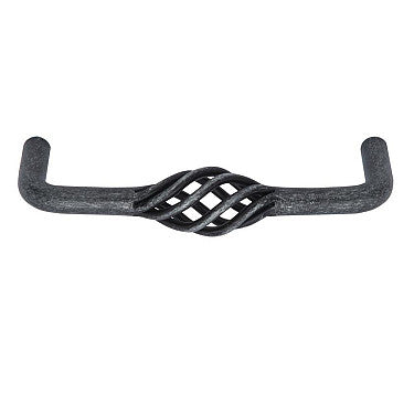 Antique D Pull Handle, Iron, Brass, Pewter Finish 96mm